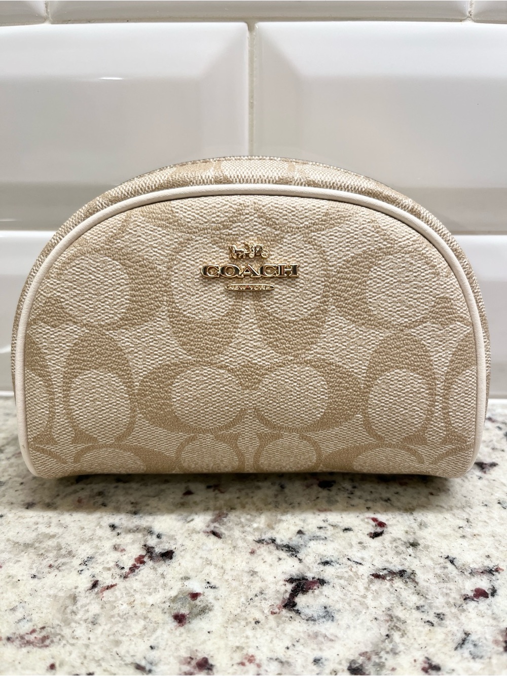 Coach Signature Dome Cosmetic Case NWOT